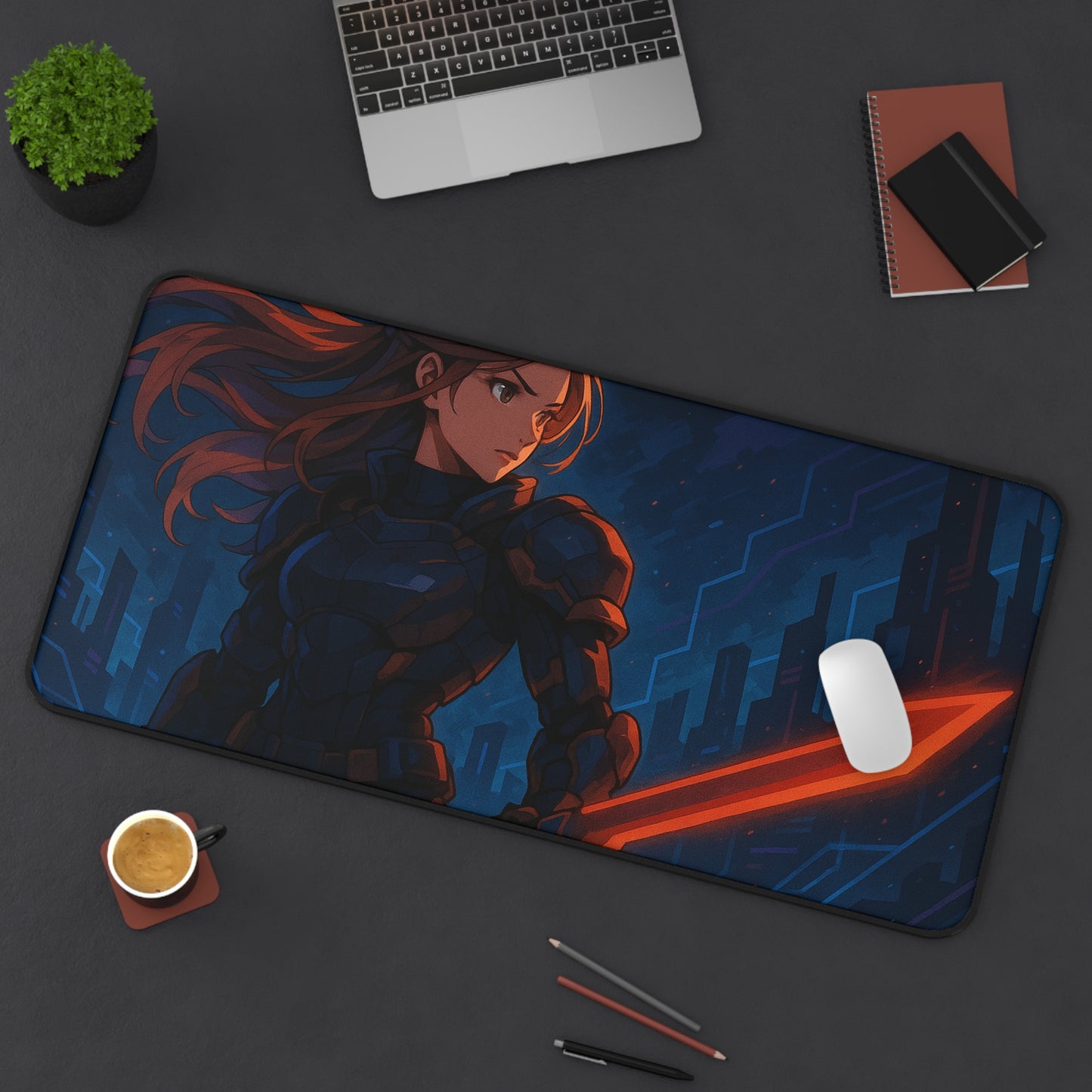 Futuristic Gamer Desk Mat - Stylish Mouse Pad for Gaming, Home Office, or Study - Perfect Gift for Tech Lovers, Nerds, and Gamers