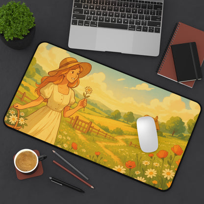 Enchanting Floral Desk Mat, Office Decor, Nature Lover Gift, Workspace Organizer, Ideal for Home or Office