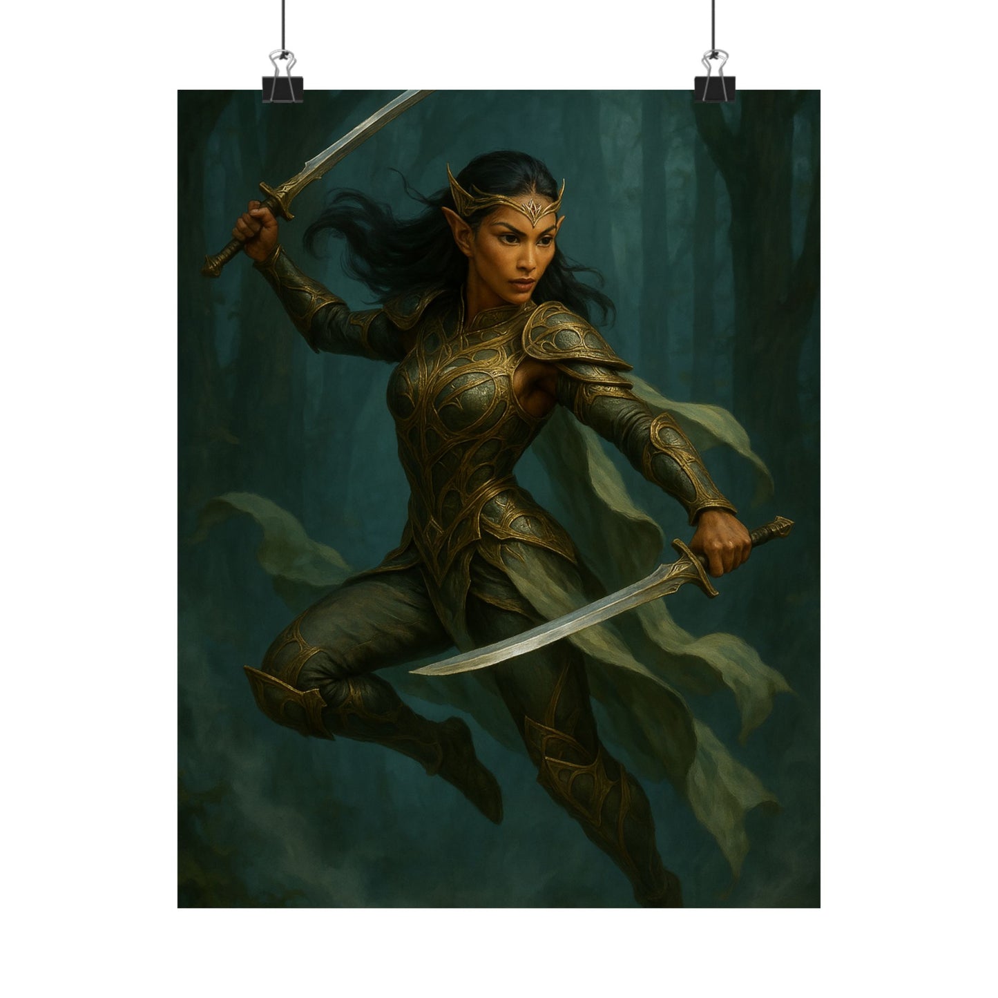 "Queen of the Mistblade" – Matte Vertical Fantasy Poster