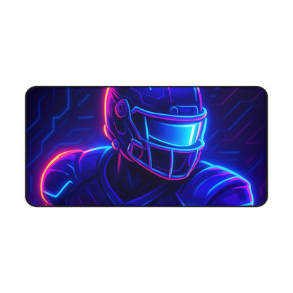 Futuristic Football Gamer Desk Mat – Neon Power for Your Battle Station