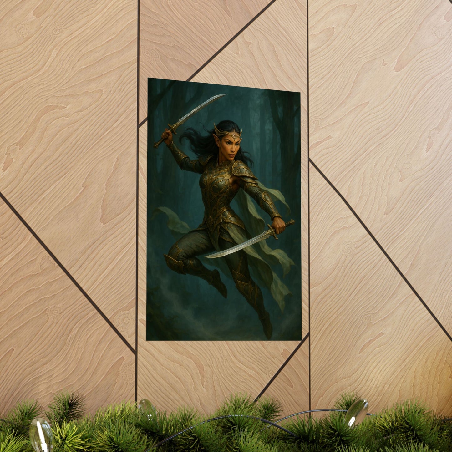 "Queen of the Mistblade" – Matte Vertical Fantasy Poster
