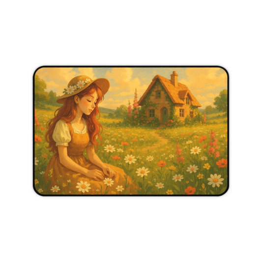 Vintage Garden Desk Mat, Floral Mouse Pad, Office Decor, Cute Workspace Essentials, Perfect Gift for Nature Lovers, Home Office Accessories