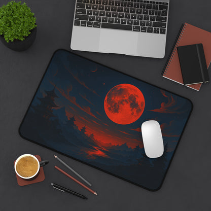 Moonlit Serenity Desk Mat - Aesthetic Office Decor, Gaming Mouse Pad, Moon Phase Gift, Nature Lover's Gift, Desk Accessories
