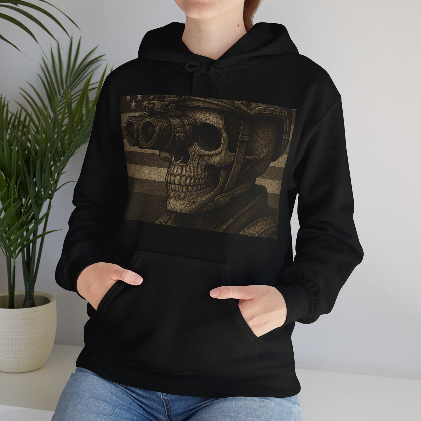 Silent Sentinel – Tactical Skull Hoodie