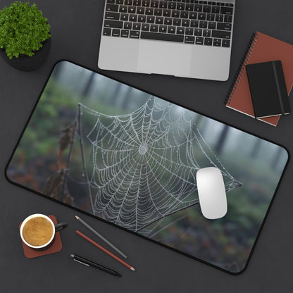 Nature-Inspired Desk Mat with Spider Web Design - Perfect for Home Office Decor