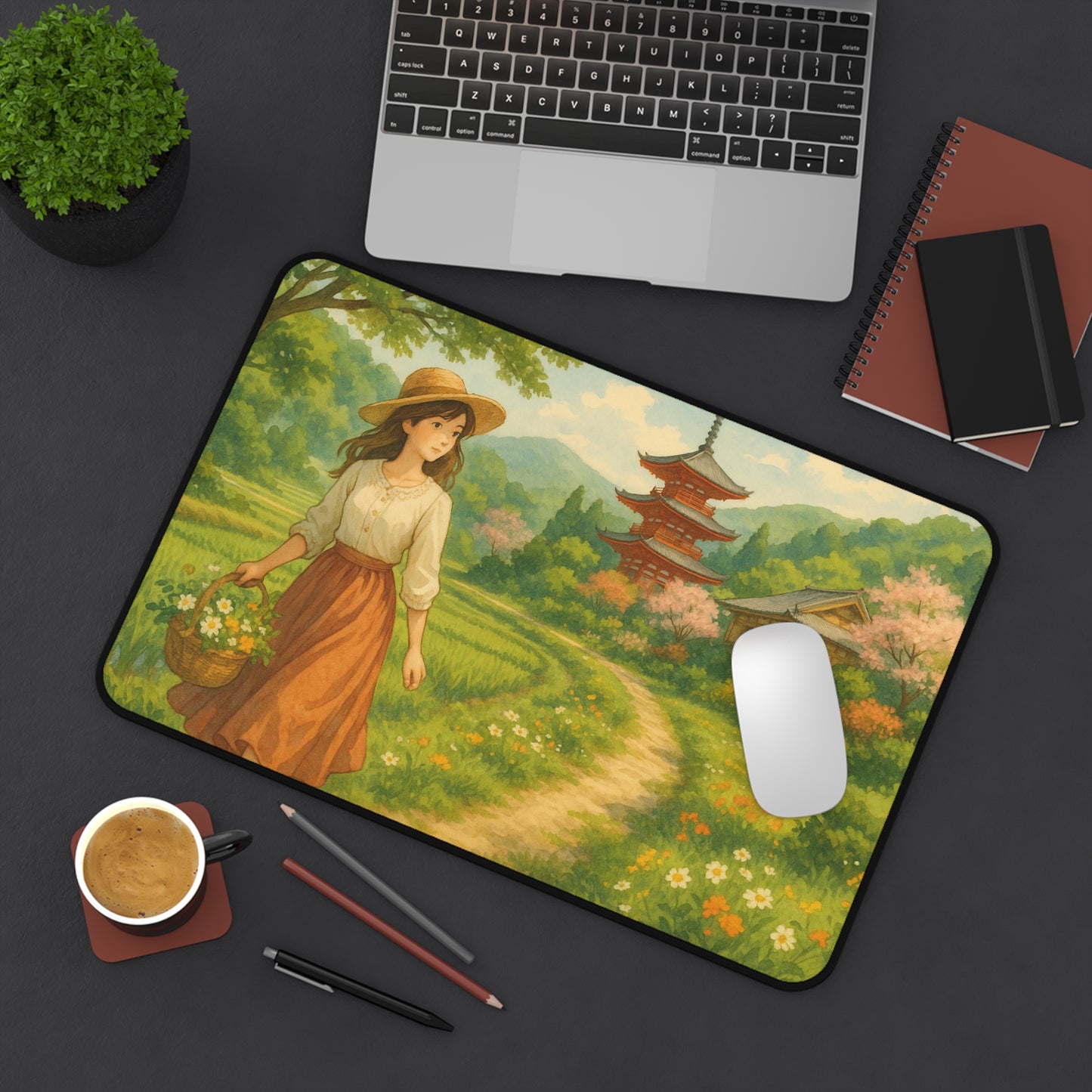 Serene Landscape Desk Mat - Perfect for Home Office, Gift for Nature Lovers, Eco-Friendly, Desk Accessory, Office Decor