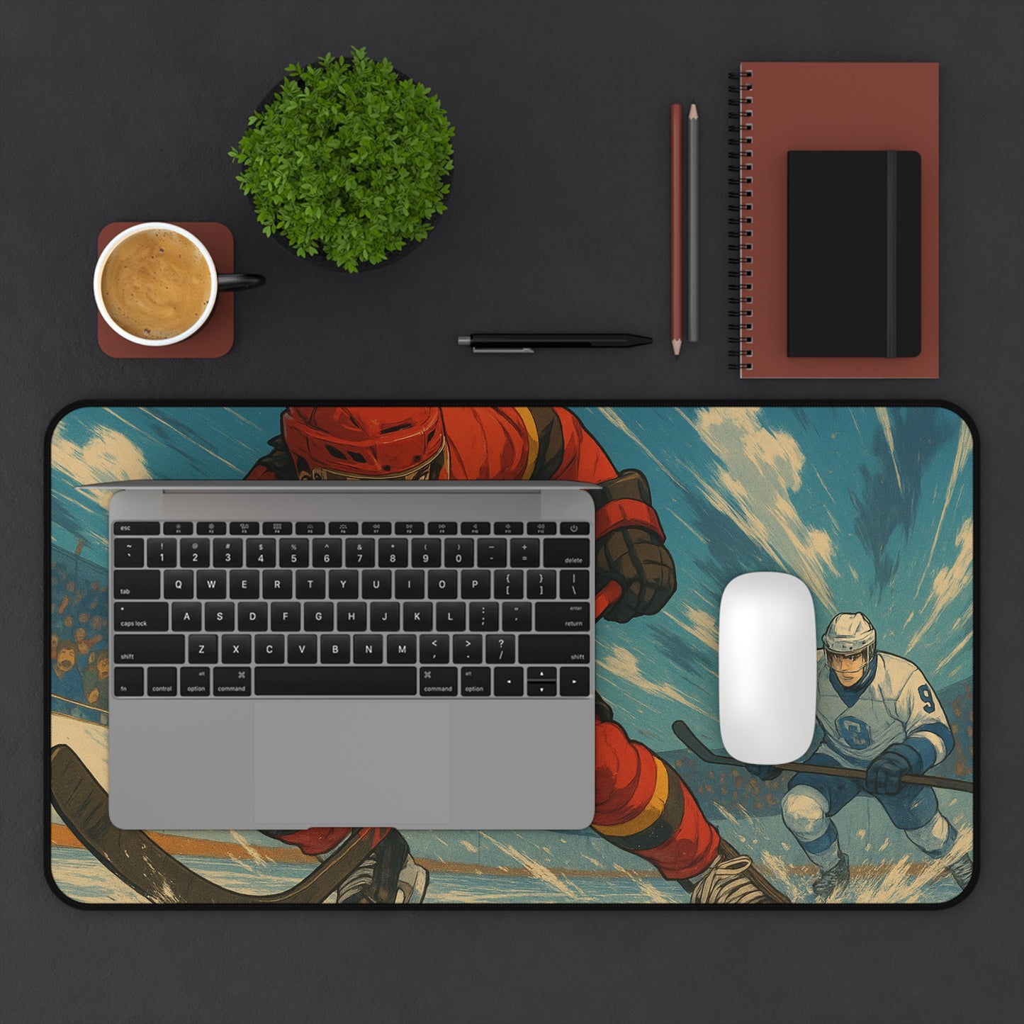 Dynamic Hockey Desk Mat, Perfect for Sports Fans, Office Decor, Gamers, Christmas Gift, Personalized Home Office