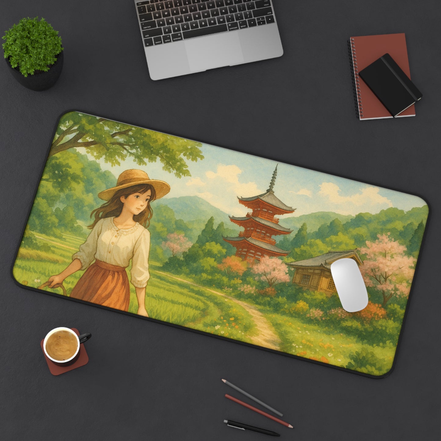 Serene Landscape Desk Mat - Perfect for Home Office, Gift for Nature Lovers, Eco-Friendly, Desk Accessory, Office Decor