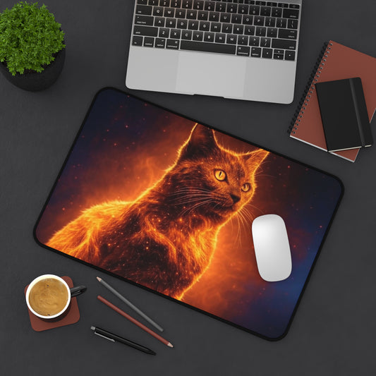 Cosmic Cat Desk Mat - Stylish Gaming & Office Accessory