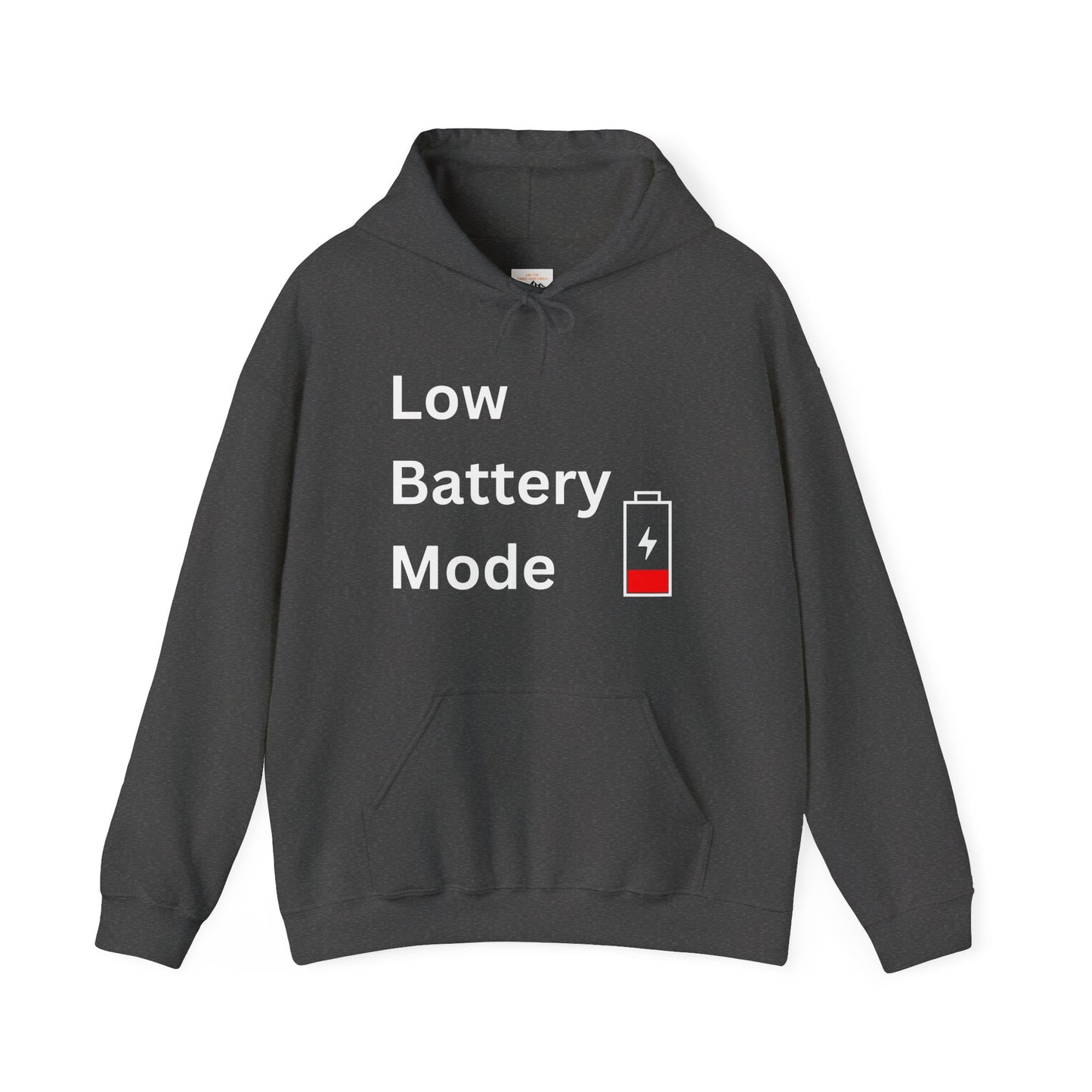 Low Battery Mode Hoodie - Unisex Heavy Blend™ Sweatshirt for Tech Lovers
