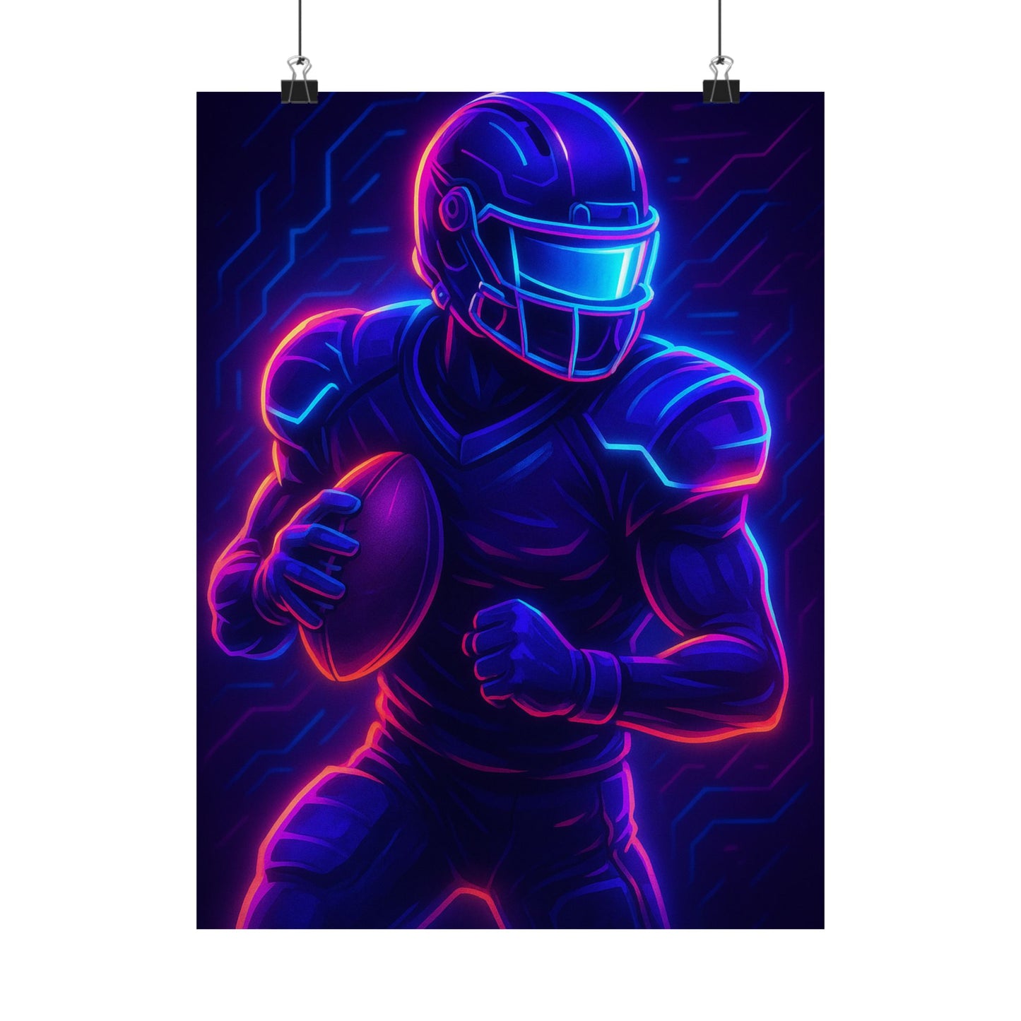 Transform Your Space with Our Matte Vertical Poster – Futuristic Football Gamer Edition