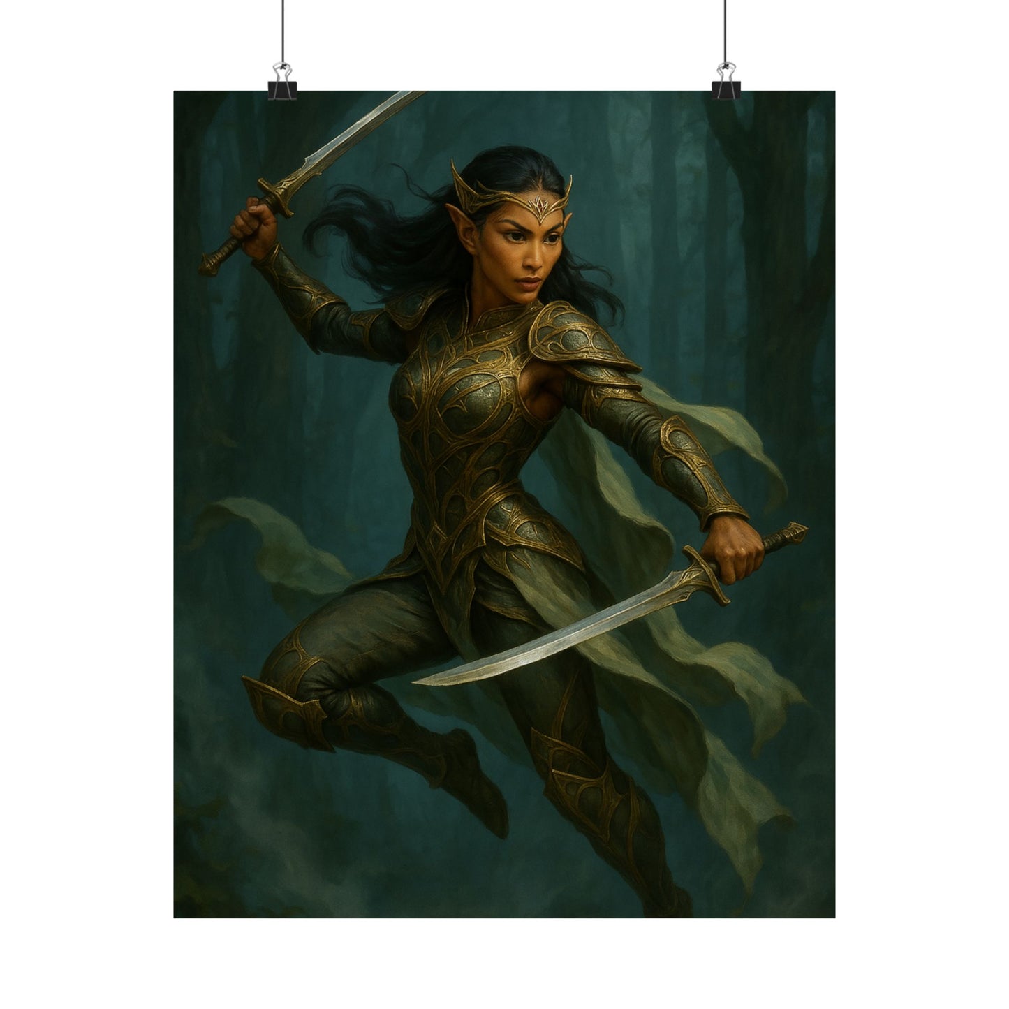 "Queen of the Mistblade" – Matte Vertical Fantasy Poster