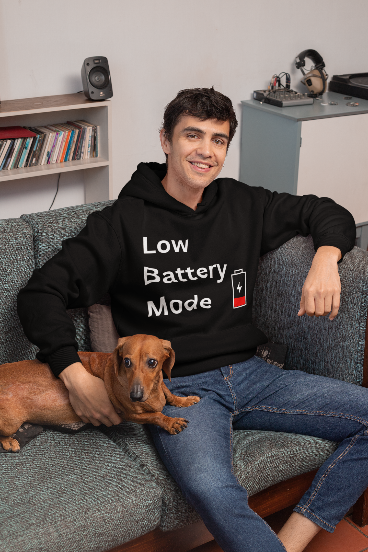 Low Battery Mode Hoodie - Unisex Heavy Blend™ Sweatshirt for Tech Lovers
