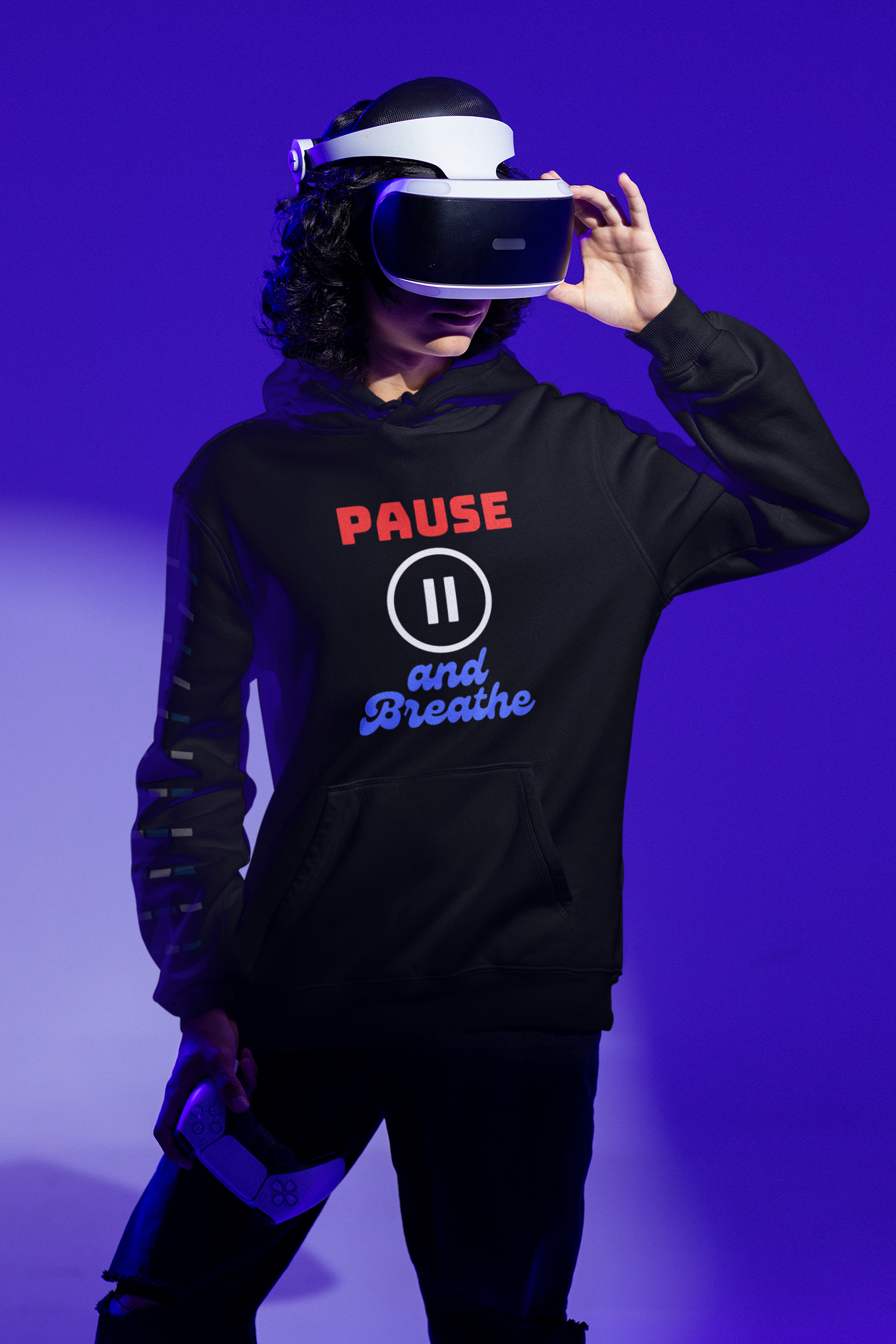 Unisex Heavy Blend™ Hooded Sweatshirt - 'Pause and Breathe' Motivational Hoodie for Relaxation