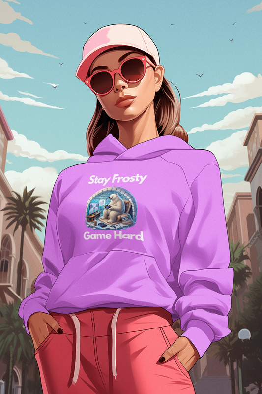 🎮 Stay Frosty Game Hard Hoodie – Level Up Your Comfort & Style