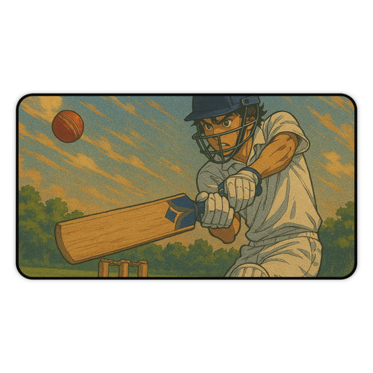 Cricket-Themed Desk Mat - Sports Gamer Gift for Office, Home Decor, Vintage Art, Unique Desk Accessories, Playful Workspace