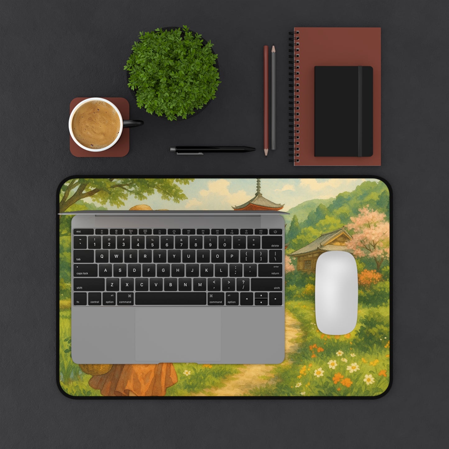 Serene Landscape Desk Mat - Perfect for Home Office, Gift for Nature Lovers, Eco-Friendly, Desk Accessory, Office Decor