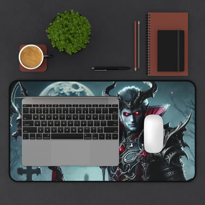 Gothic Fantasy Gaming Desk Mat – Vampire Warrior with Spear