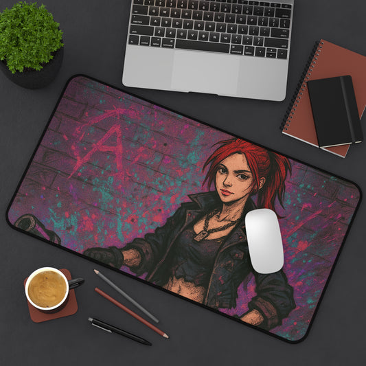 Desk Mat - Edgy Graffiti Art - Stylish Office Accessories for Gamers and Creatives
