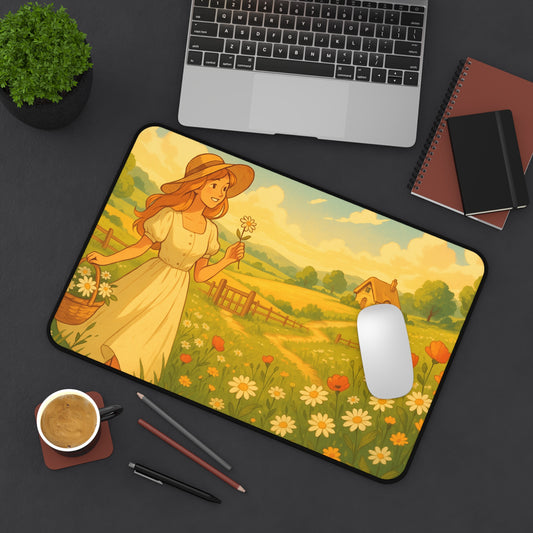Enchanting Floral Desk Mat, Office Decor, Nature Lover Gift, Workspace Organizer, Ideal for Home or Office