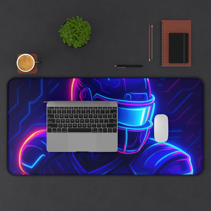 Futuristic Football Gamer Desk Mat – Neon Power for Your Battle Station