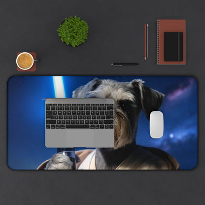 Cute Jedi Dog Desk Mat, Gaming Desk Pad, Office Decor, Personalized Gift for Dog Lovers, Star Wars Home Office Accessories