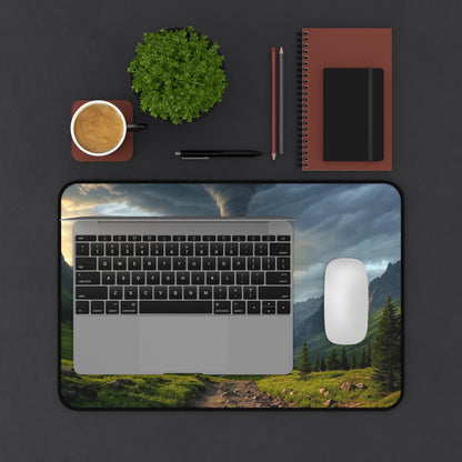 Tornado Desk Mat - Game Room Decor, Office Accessories, Home Office Gift, Unique Mouse Pad, Nature Themed