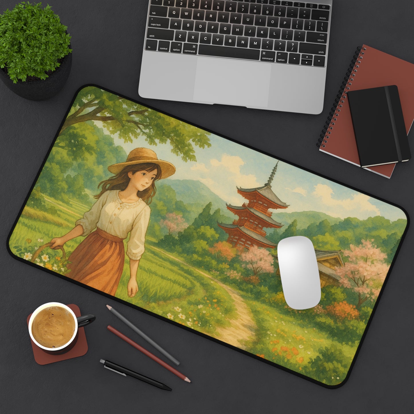 Serene Landscape Desk Mat - Perfect for Home Office, Gift for Nature Lovers, Eco-Friendly, Desk Accessory, Office Decor