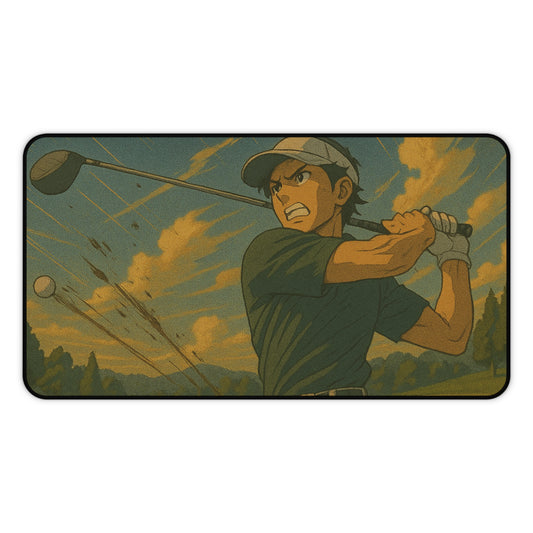 Vintage Golfer Desk Mat, Golf Lover Gift, Office Decor, Gamer Mouse Pad, Sports Enthusiast Accessory