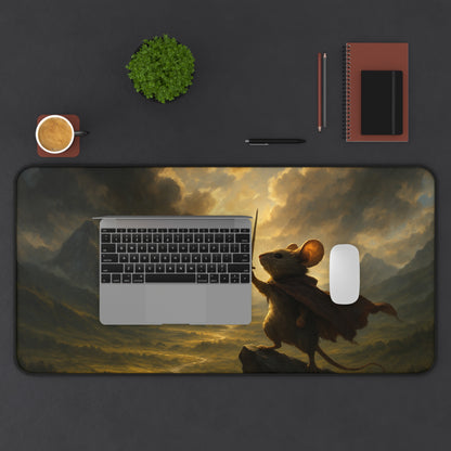 Fantasy Mouse Warrior Desk Mat - Inspirational Mouse Design for Gamers & Dreamers