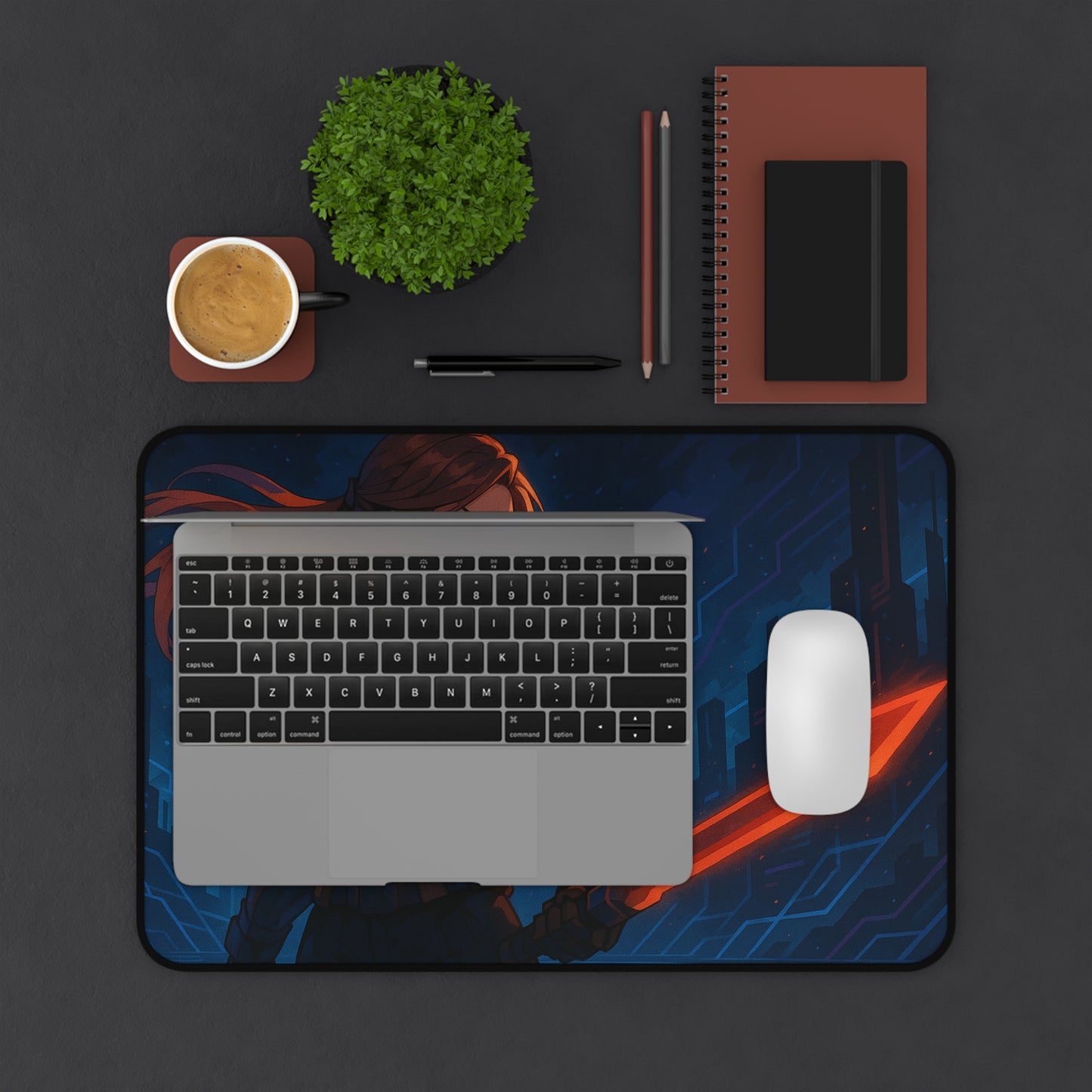 Futuristic Gamer Desk Mat - Stylish Mouse Pad for Gaming, Home Office, or Study - Perfect Gift for Tech Lovers, Nerds, and Gamers