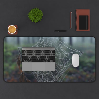 Nature-Inspired Desk Mat with Spider Web Design - Perfect for Home Office Decor