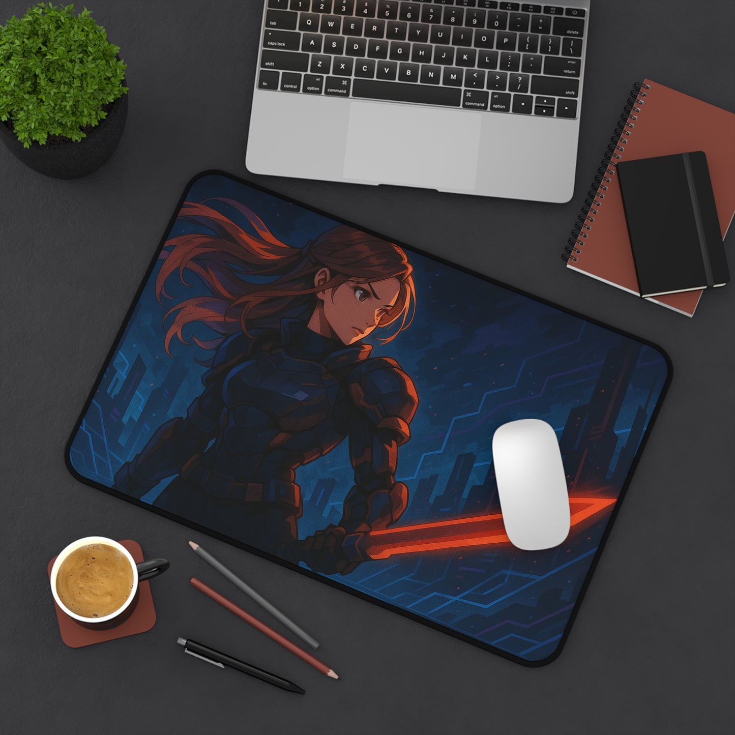 Futuristic Gamer Desk Mat - Stylish Mouse Pad for Gaming, Home Office, or Study - Perfect Gift for Tech Lovers, Nerds, and Gamers