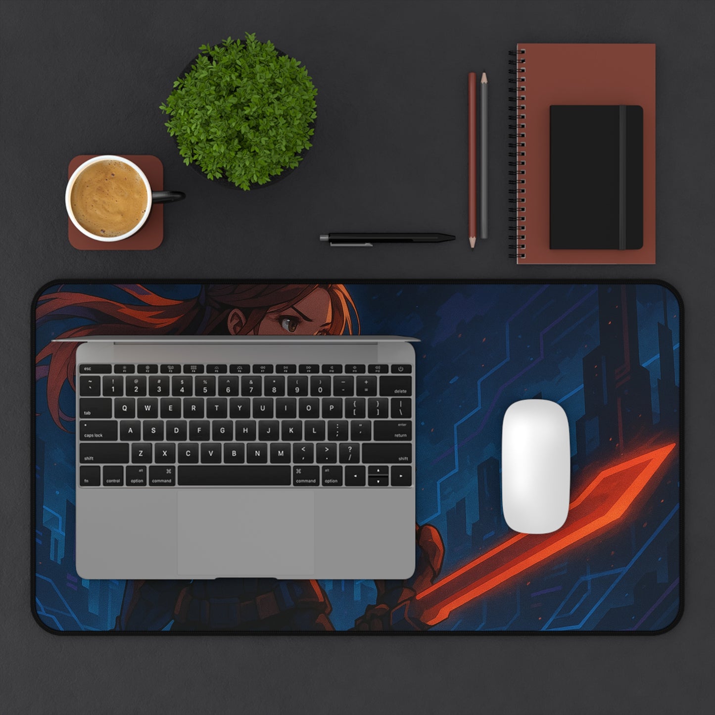 Futuristic Gamer Desk Mat - Stylish Mouse Pad for Gaming, Home Office, or Study - Perfect Gift for Tech Lovers, Nerds, and Gamers