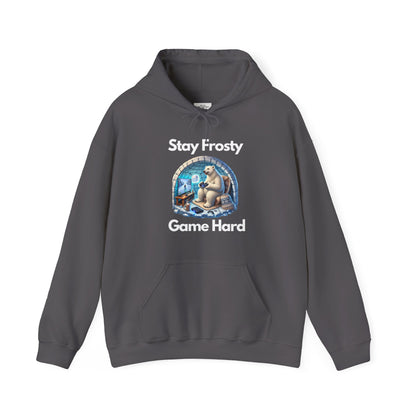 🎮 Stay Frosty Game Hard Hoodie – Level Up Your Comfort & Style