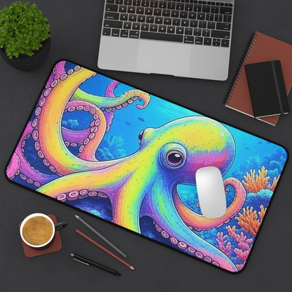 Desk Mat - Colorful Octopus - Nautical Office Decor