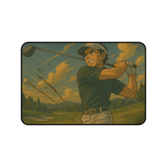 Vintage Golfer Desk Mat, Golf Lover Gift, Office Decor, Gamer Mouse Pad, Sports Enthusiast Accessory