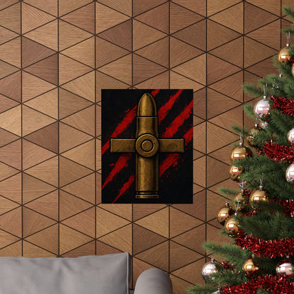 Vertical Poster - Bold Bullet Cross Design