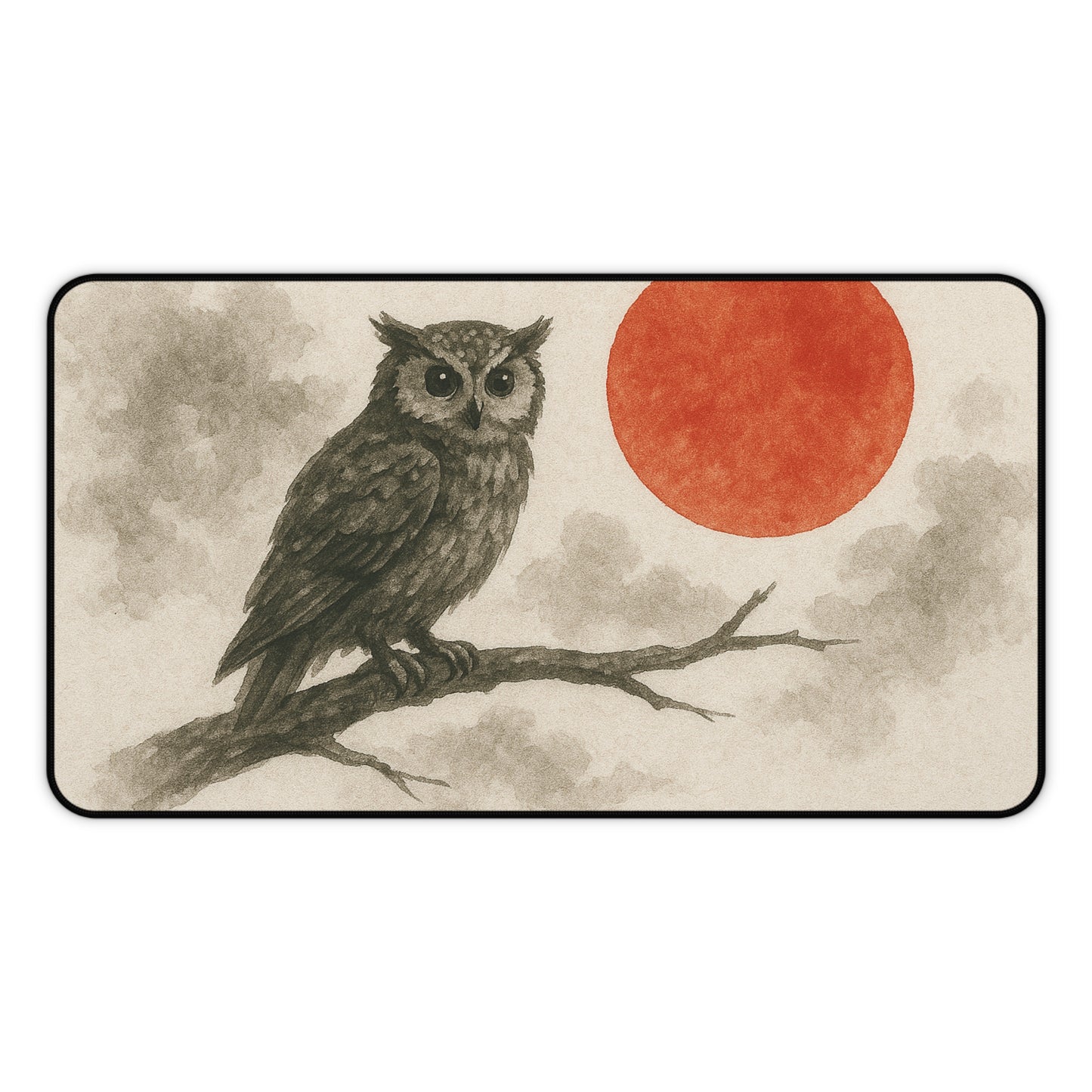 Owl Desk Mat with Sunset Design, Office Decor, Gaming Mat, Artistic Mouse Pad, Gift for Nature Lovers, Unique Home Office Accessory