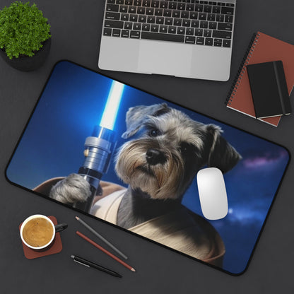 Cute Jedi Dog Desk Mat, Gaming Desk Pad, Office Decor, Personalized Gift for Dog Lovers, Star Wars Home Office Accessories