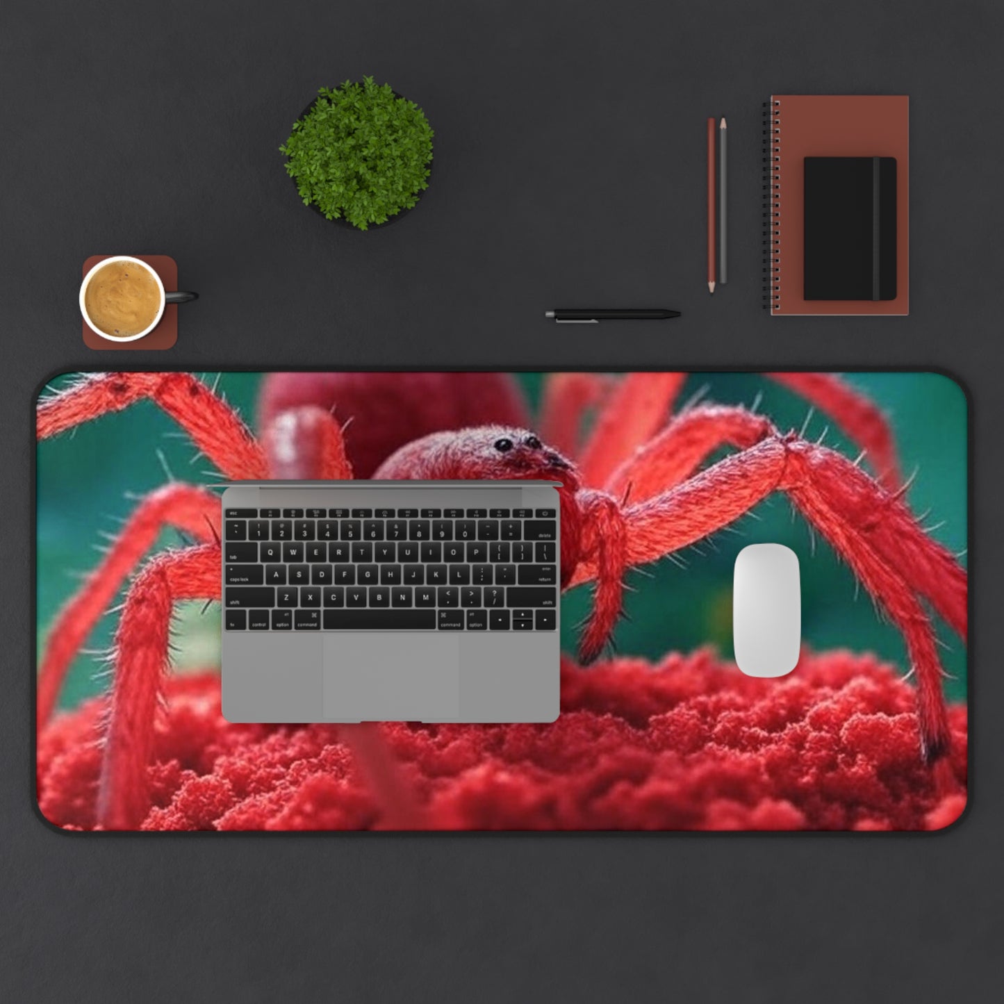 Vibrant Red Spider Desk Mat - Fun & Unique Office Decor