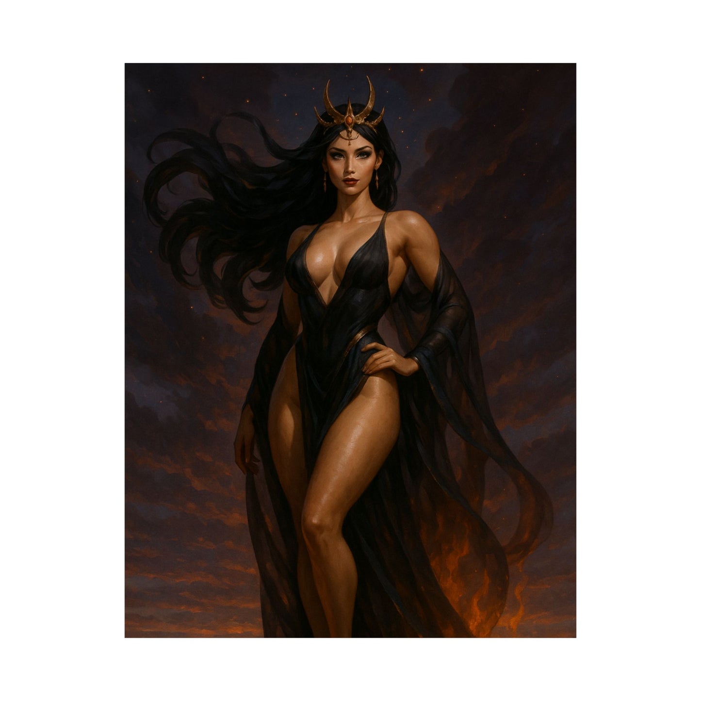 Mystical Goddess Matte Vertical Poster - Enchanting Wall Art for Home Decor
