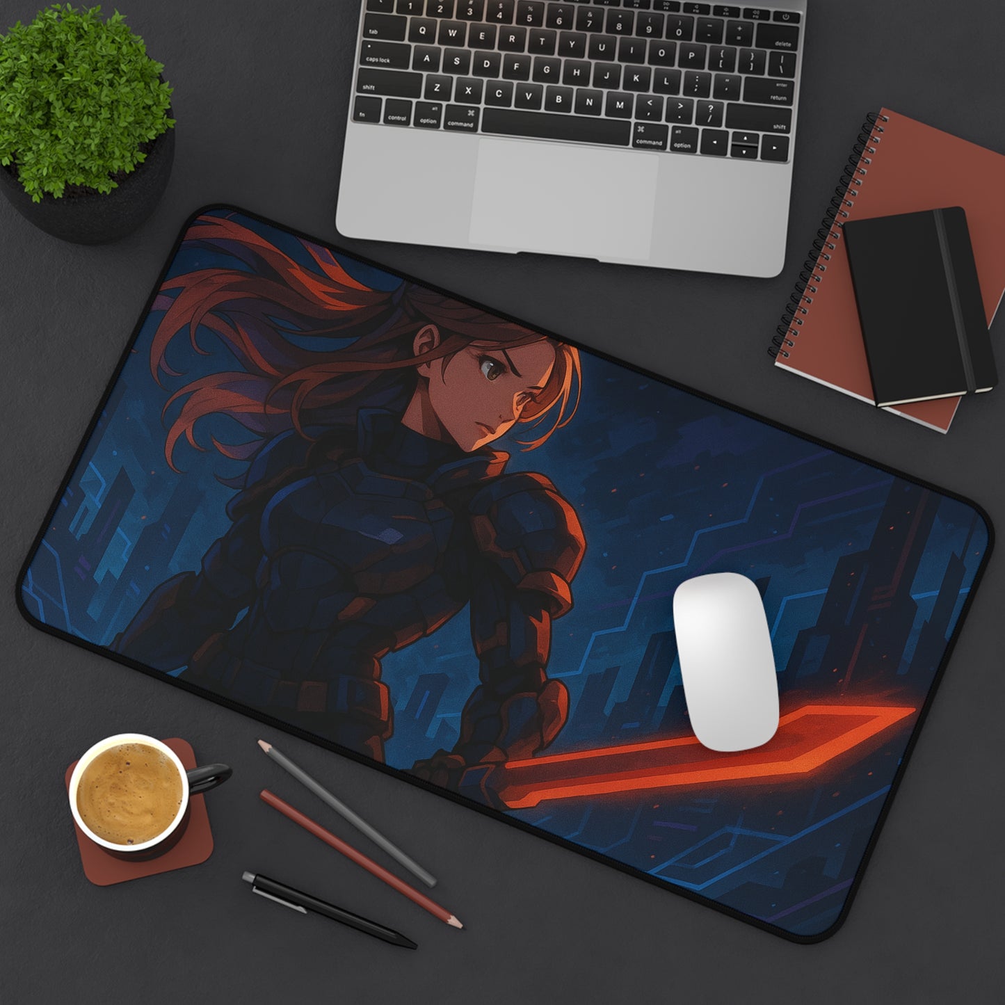 Futuristic Gamer Desk Mat - Stylish Mouse Pad for Gaming, Home Office, or Study - Perfect Gift for Tech Lovers, Nerds, and Gamers