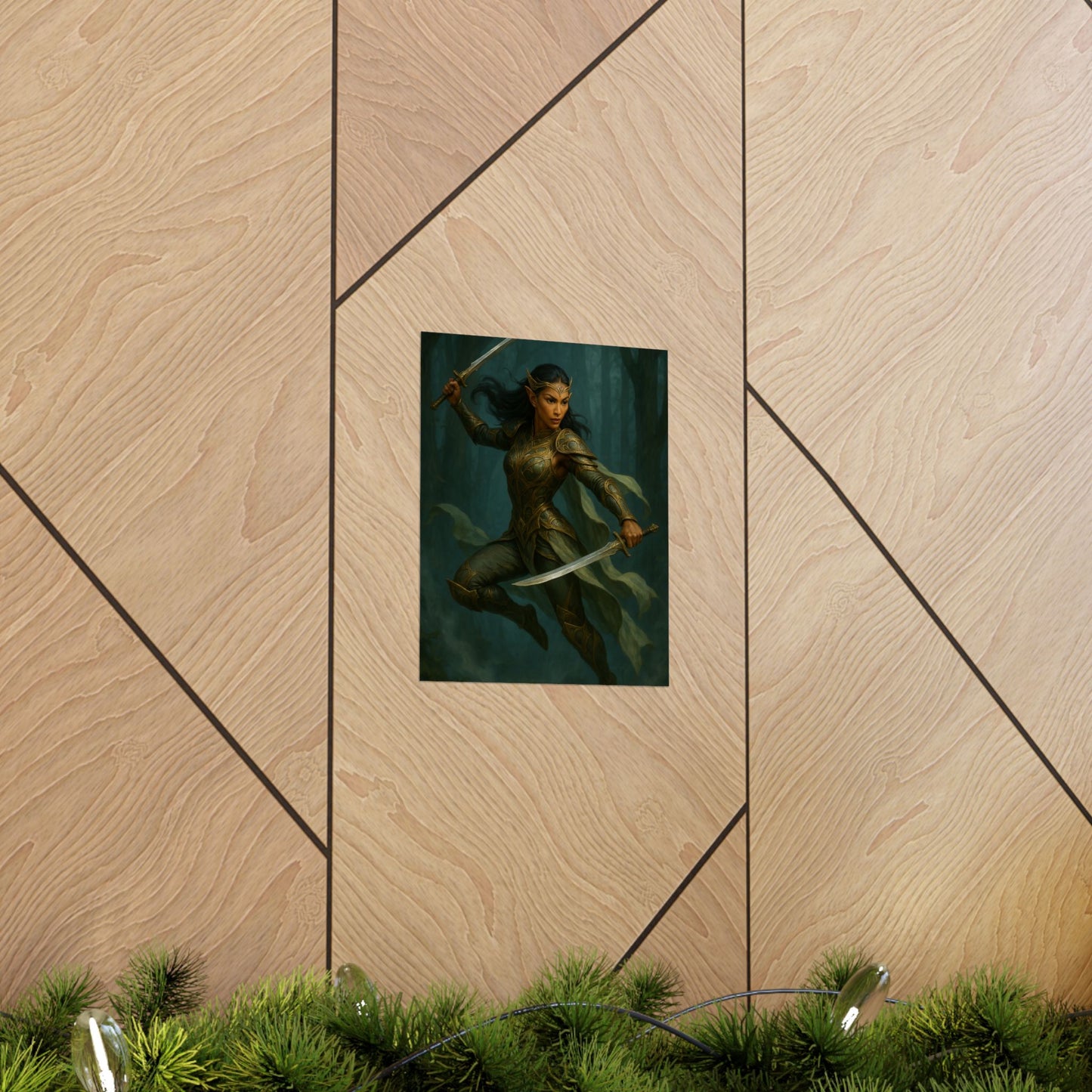 "Queen of the Mistblade" – Matte Vertical Fantasy Poster