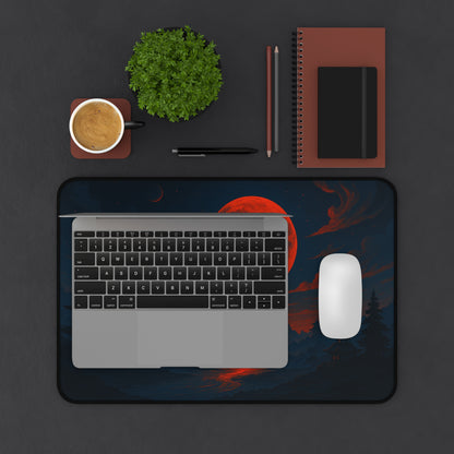 Moonlit Serenity Desk Mat - Aesthetic Office Decor, Gaming Mouse Pad, Moon Phase Gift, Nature Lover's Gift, Desk Accessories