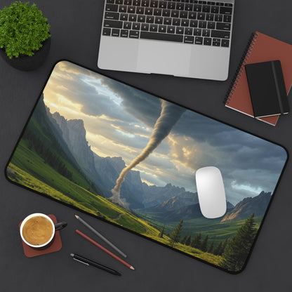 Tornado Desk Mat - Game Room Decor, Office Accessories, Home Office Gift, Unique Mouse Pad, Nature Themed