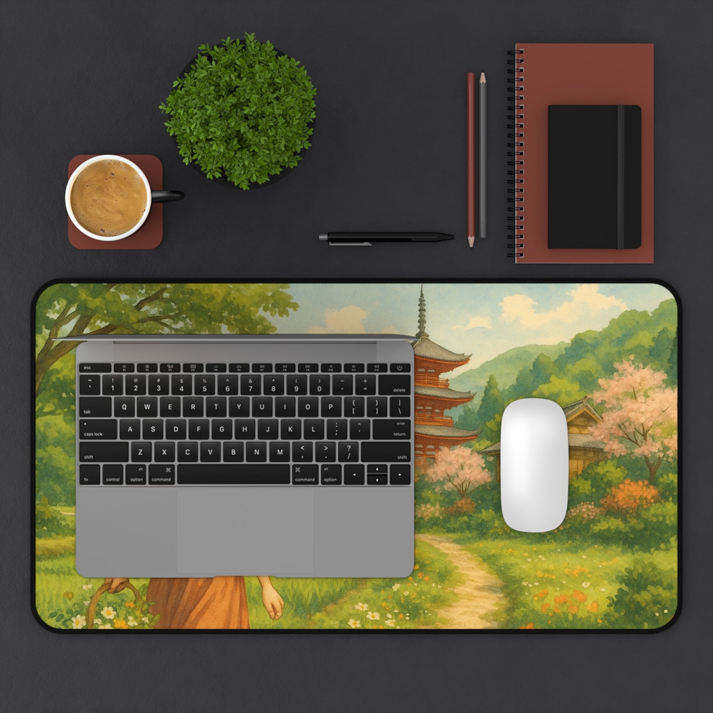 Serene Landscape Desk Mat - Perfect for Home Office, Gift for Nature Lovers, Eco-Friendly, Desk Accessory, Office Decor