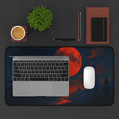 Moonlit Serenity Desk Mat - Aesthetic Office Decor, Gaming Mouse Pad, Moon Phase Gift, Nature Lover's Gift, Desk Accessories