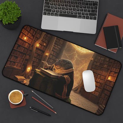 Cozy Library Desk Mat | Reading Vibes, Home Office Decor, Gift for Book Lovers, Gaming Mat, Unique Workstation Accessory